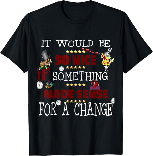 ALICE IN WONDERLAND T-SHIRT MADHHATER SHIRT WHITE RABBIT T T-Shirt