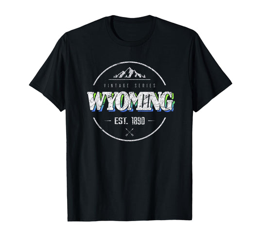 Wyoming Retro Vintage Mountain Outdoors State Graphic T-Shirt