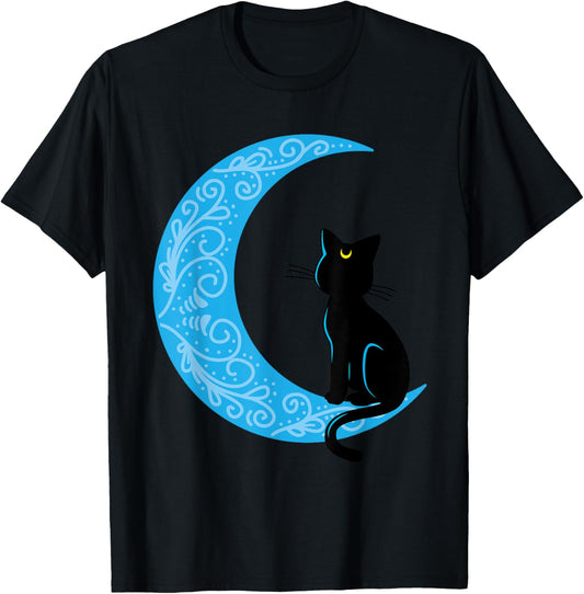 Black Cat Crescent Moon Sailor Mum T-Shirt