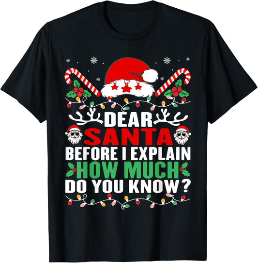 Funny Christmas Kids Adults Dear Santa I Can Explain T-Shirt