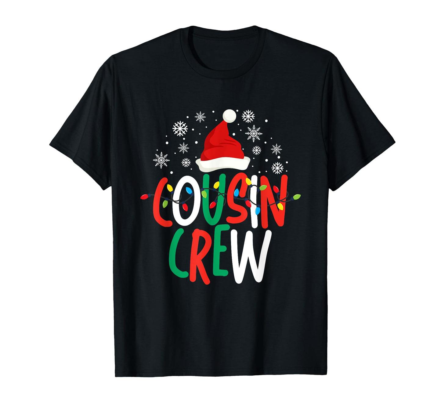Christmas Cousin Crew Xmas Lights Funny Matching Pajama Kids T-Shirt