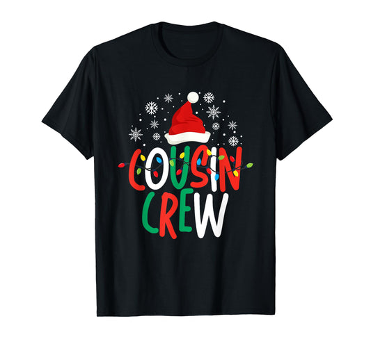 Christmas Cousin Crew Xmas Lights Funny Matching Pajama Kids T-Shirt