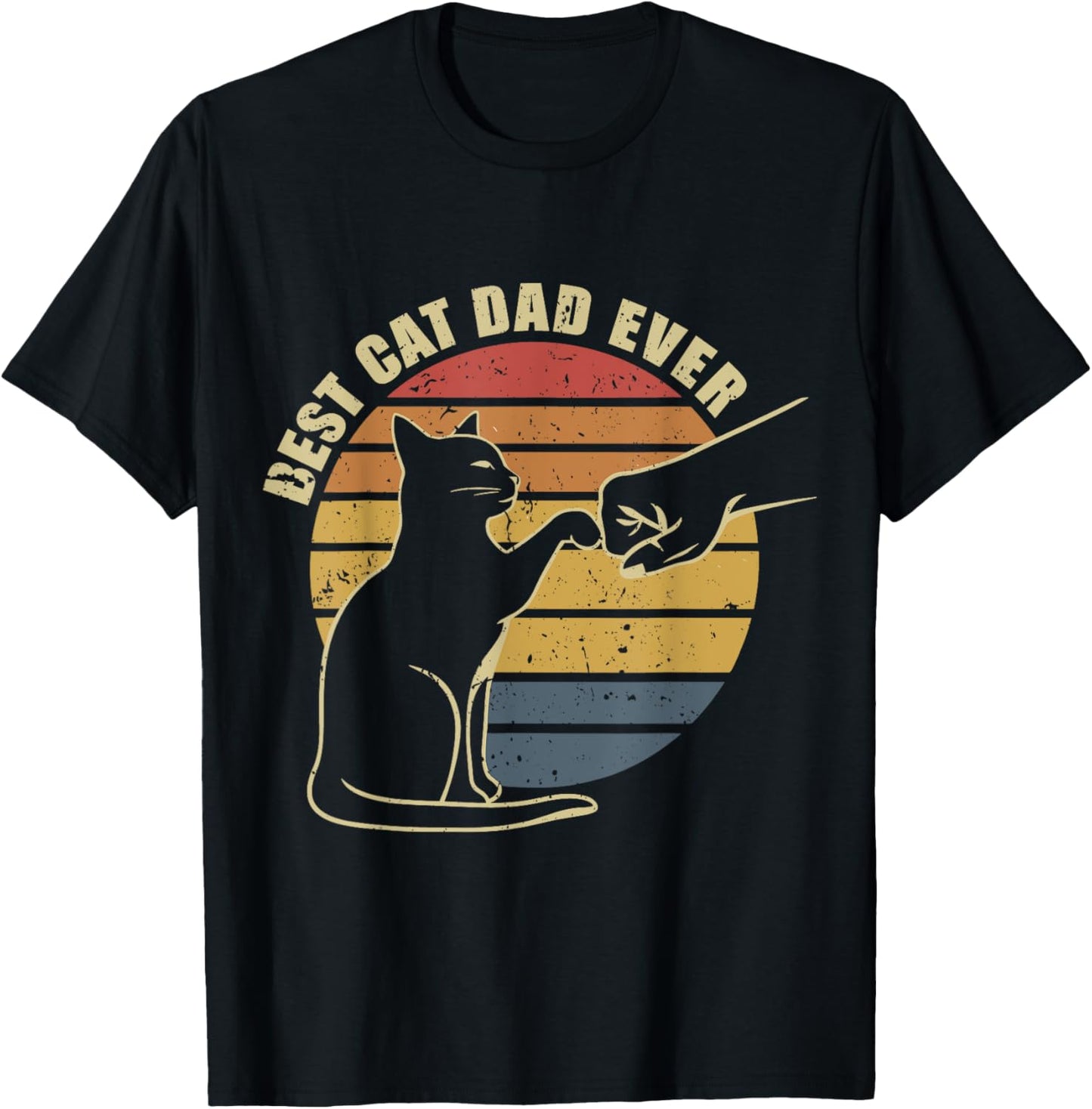 Best Cat Dad Ever Funny Dad Cat Retro Men Father's Day T-Shirt