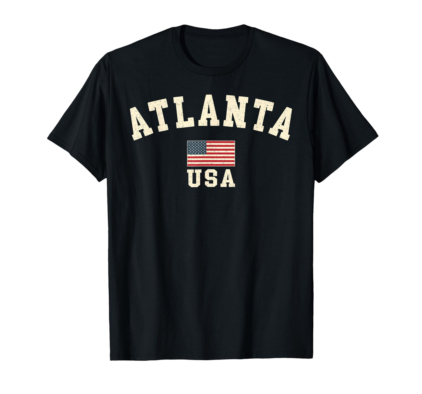 Vintage Atlanta USA American Flag Georgia Souvenir Retro T-Shirt