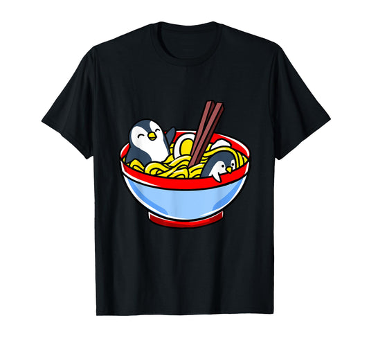 Kawaii Penguin Ramen Noodle T-Shirt