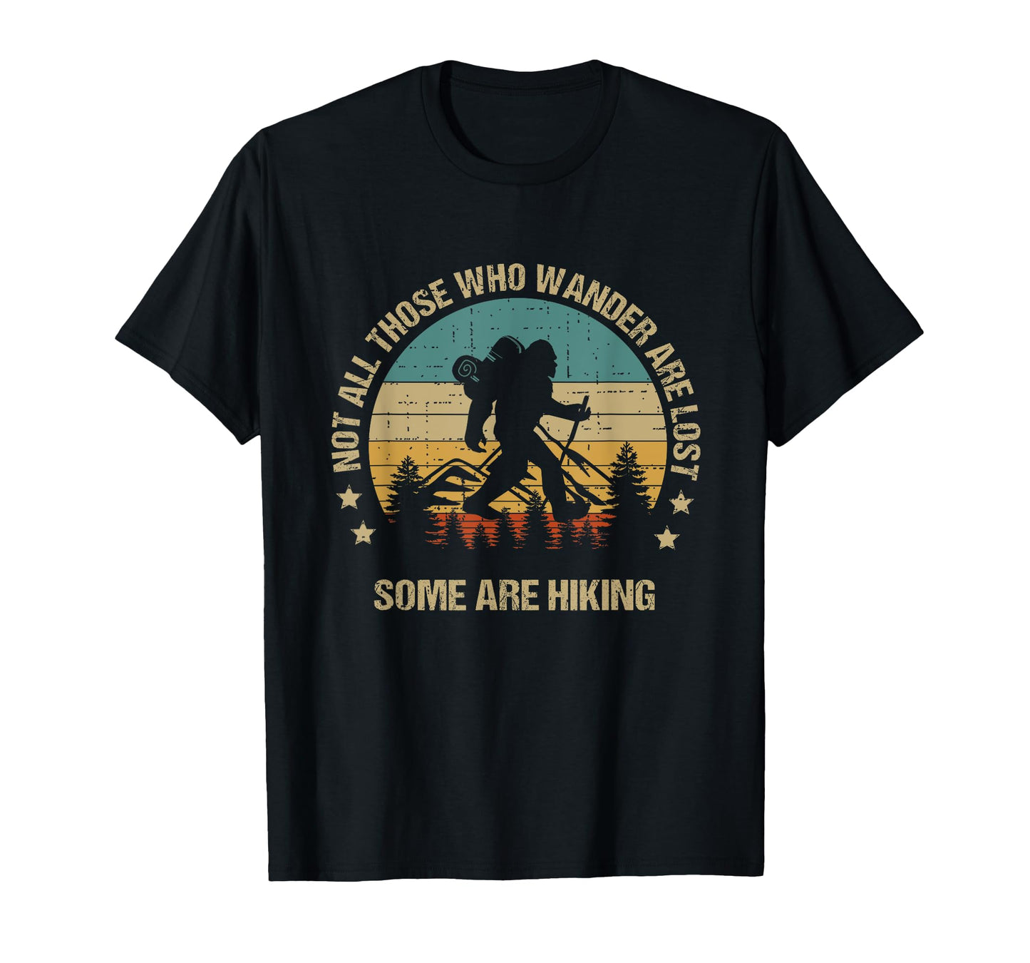 Vintage Bigfoot Funny Hiker Hiking Mens Outdoor T-Shirt