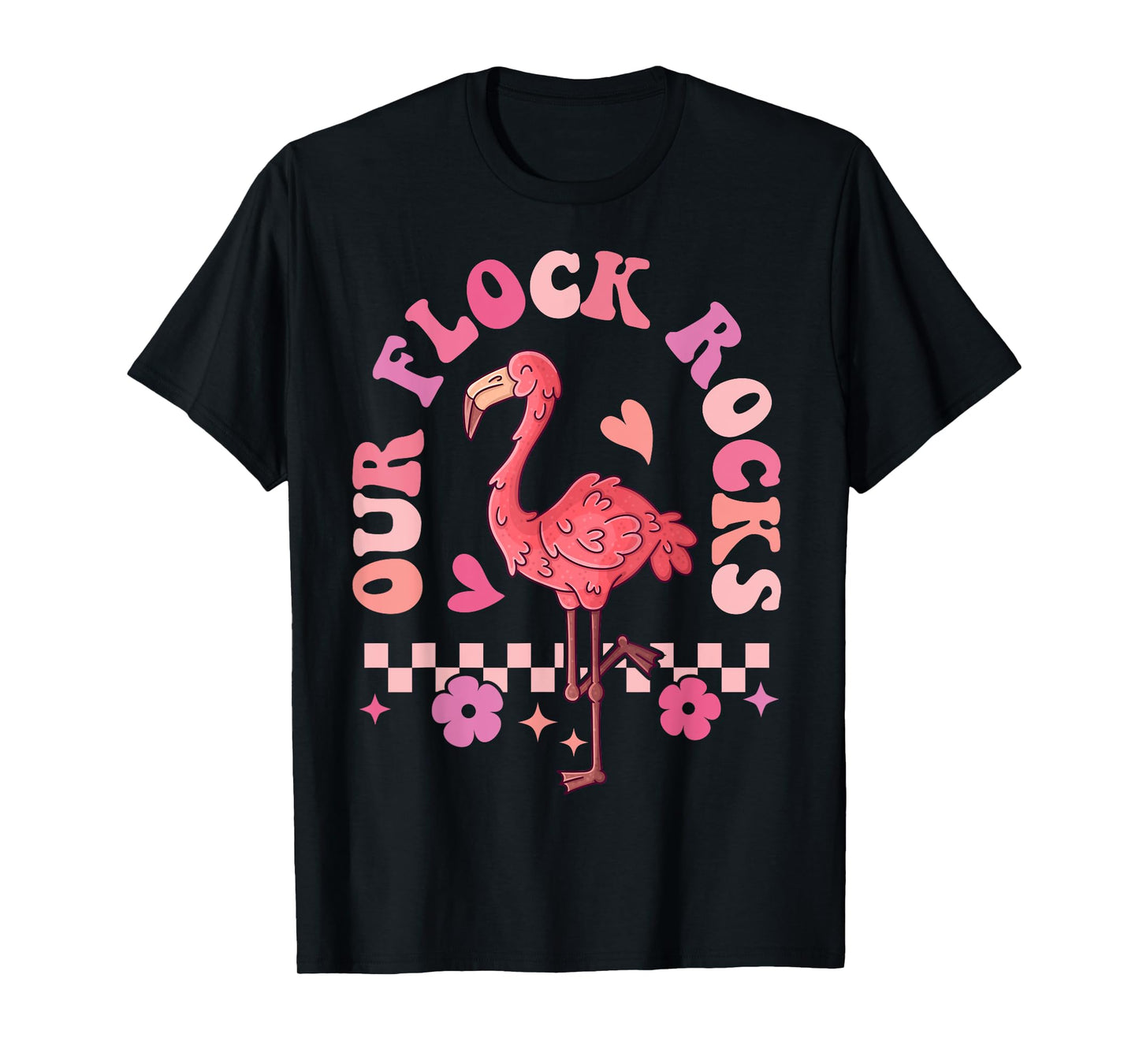 Our Flock Rocks Flamingo Matching Family Vacation T-Shirt