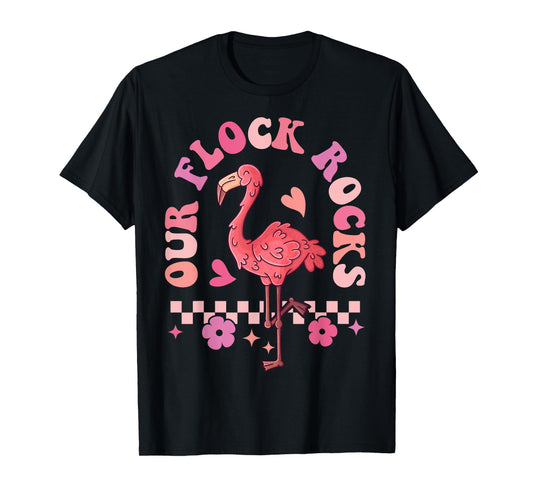 Our Flock Rocks Flamingo Matching Family Vacation T-Shirt
