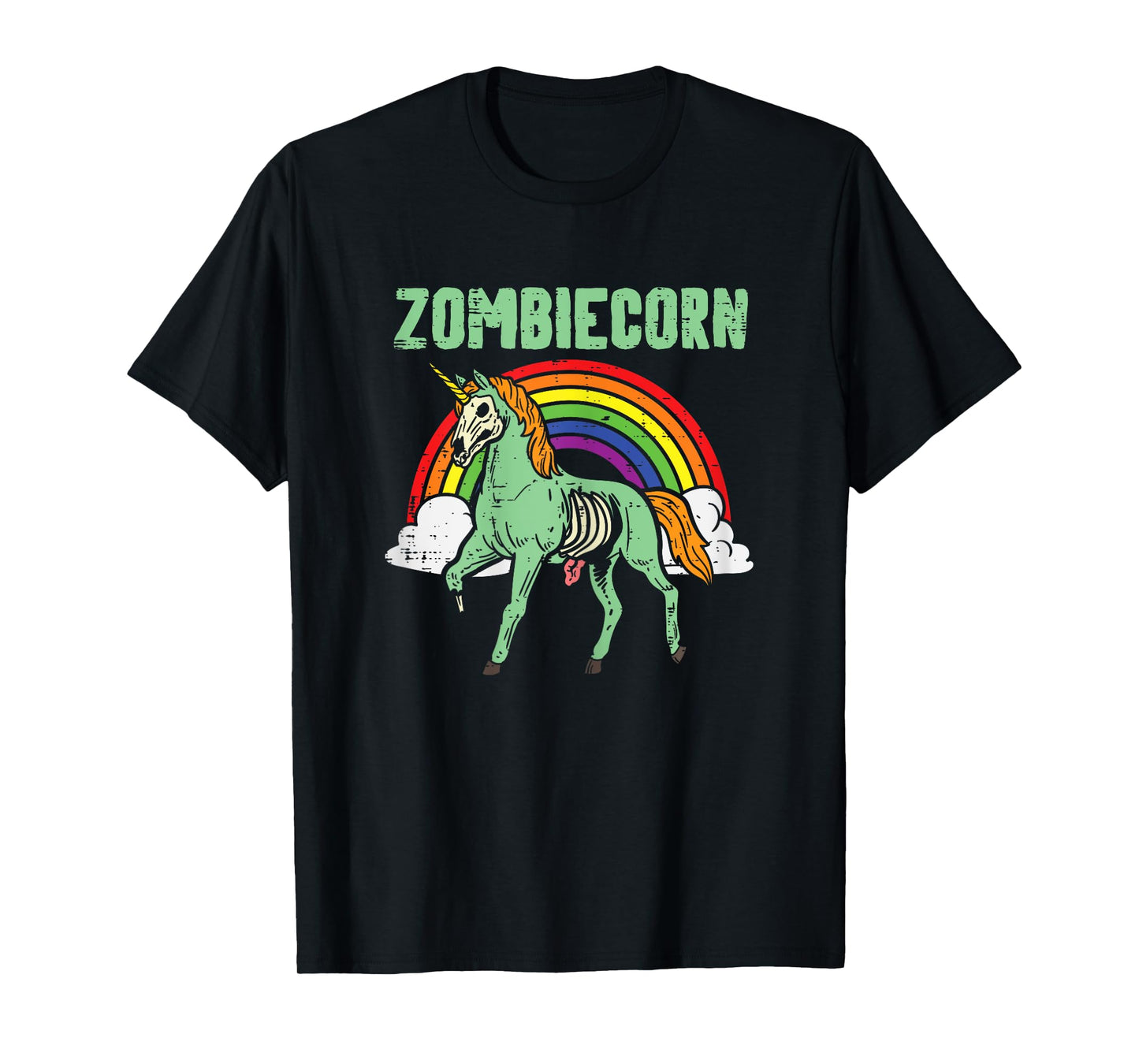 Zombicorn Zombie Unicorn Rainbow Scary Halloween Girls Women T-Shirt