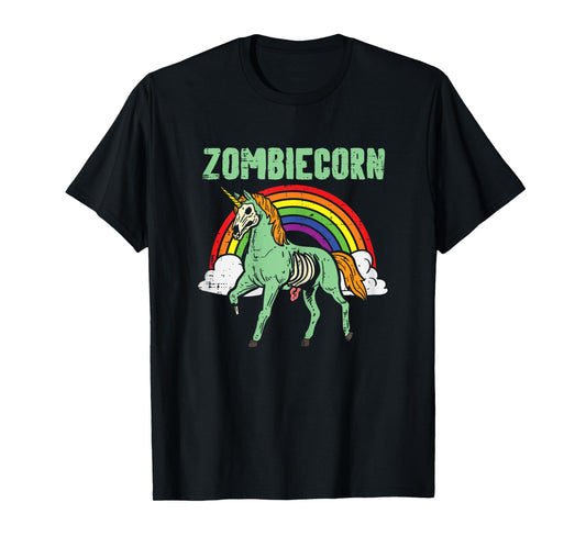 Zombicorn Zombie Unicorn Rainbow Scary Halloween Girls Women T-Shirt