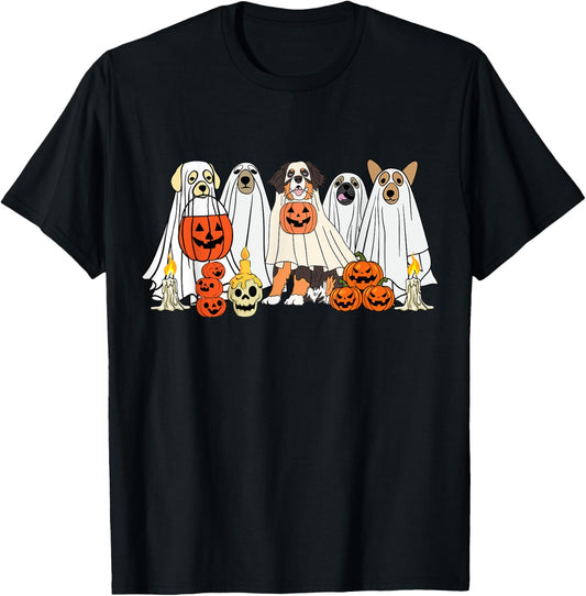 Dog Ghost Cute Dog Dressed As Ghost Funny Halloween Dog T-Shirt