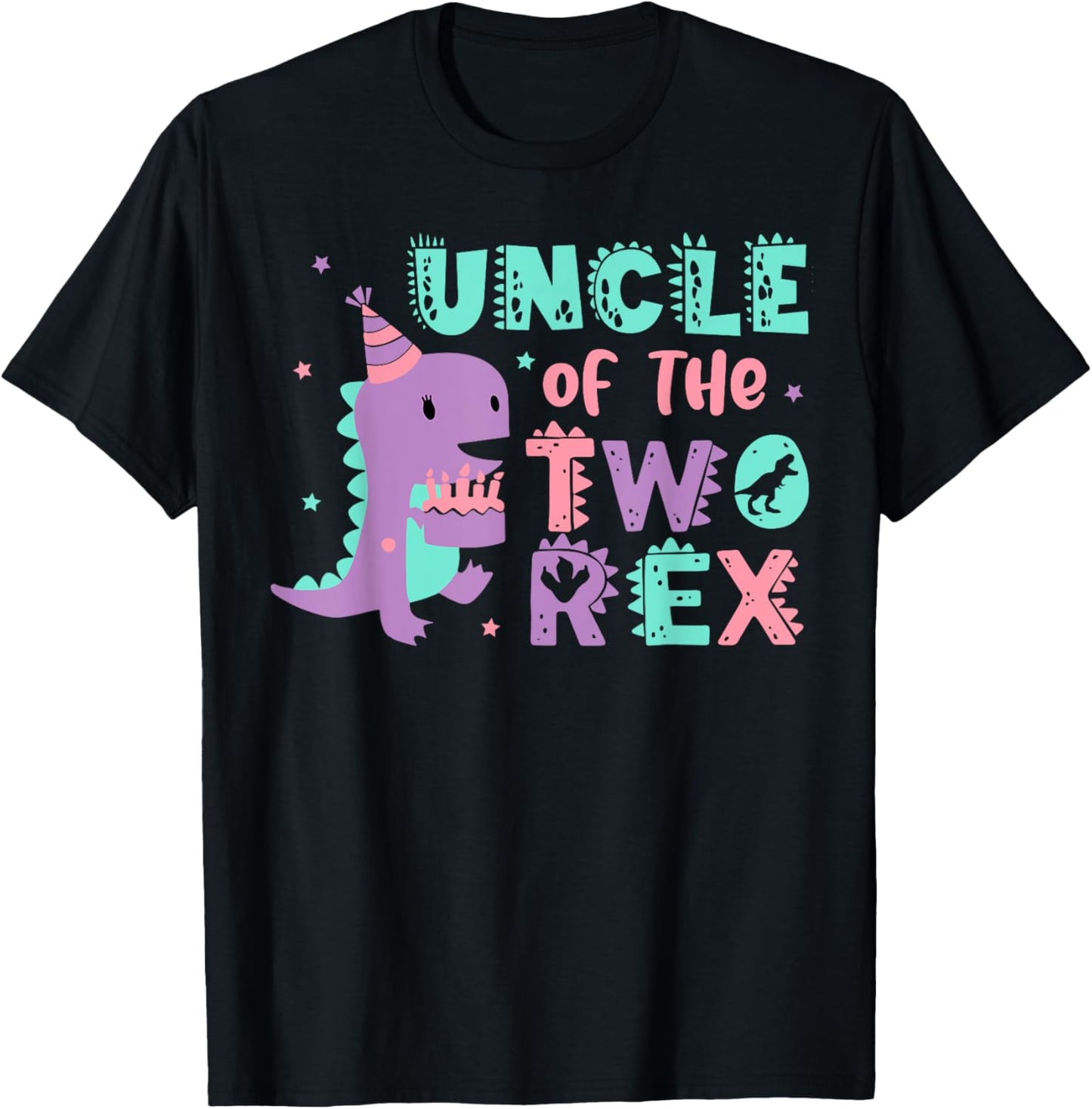 Uncle of the Two Rex Birthday Dinosaur Family Matching T-Shirt