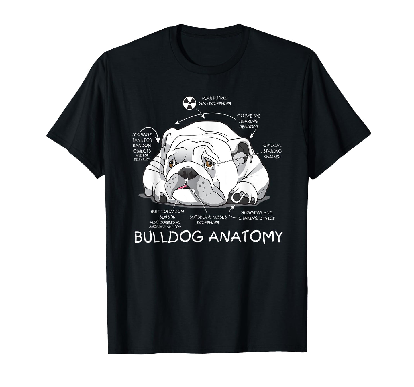 Funny Cute English Bulldog Anatomy Dog Biology Gift T-Shirt for Men Women