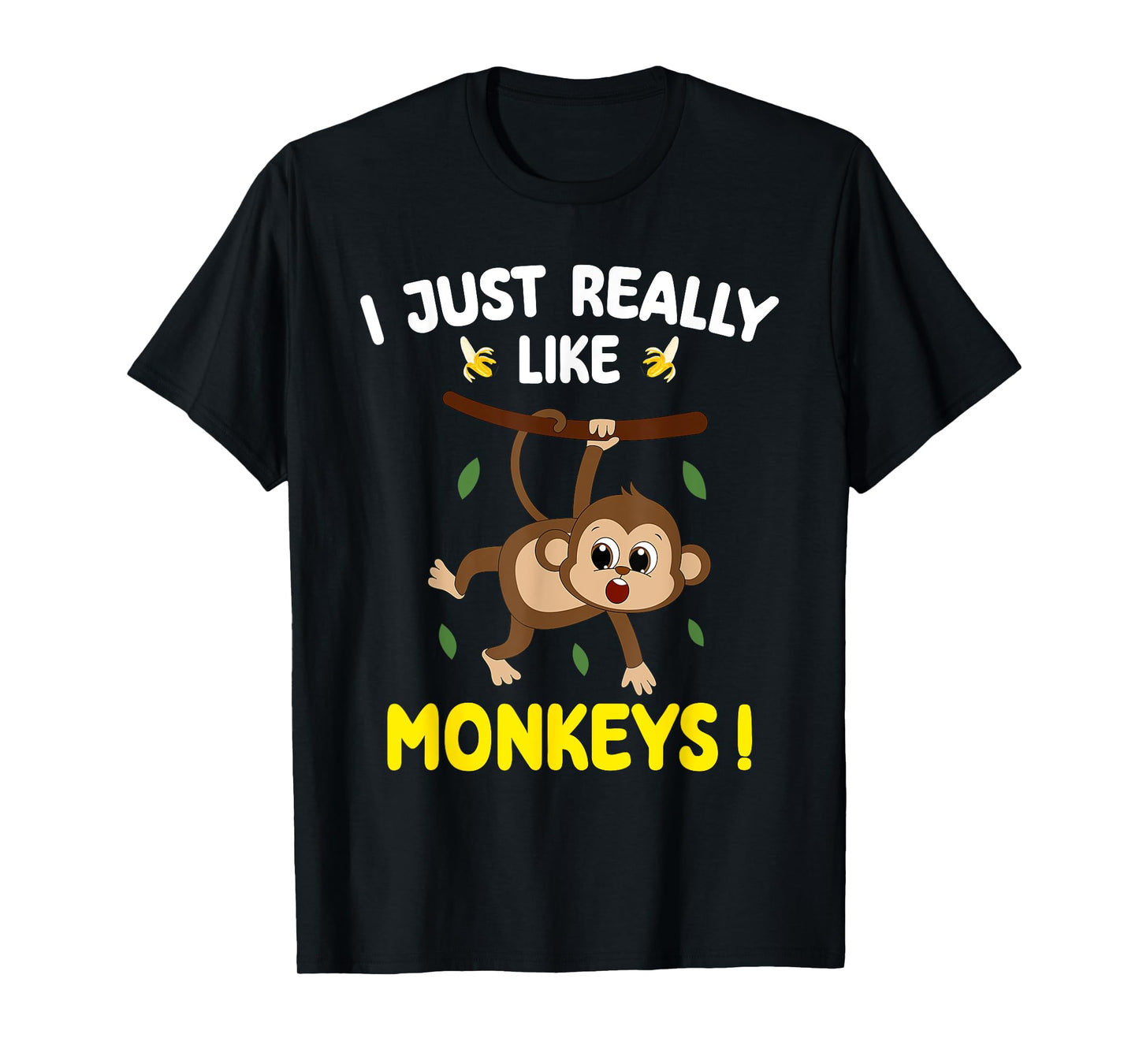 I Just Really Like Monkeys Cute Monkey toddler boy kids T-Shirt