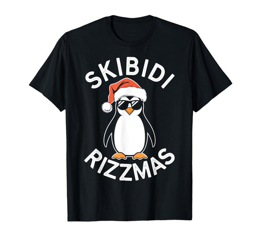 Skibidi Rizzmas Funny Christmas Christmas Season Penguin T-Shirt