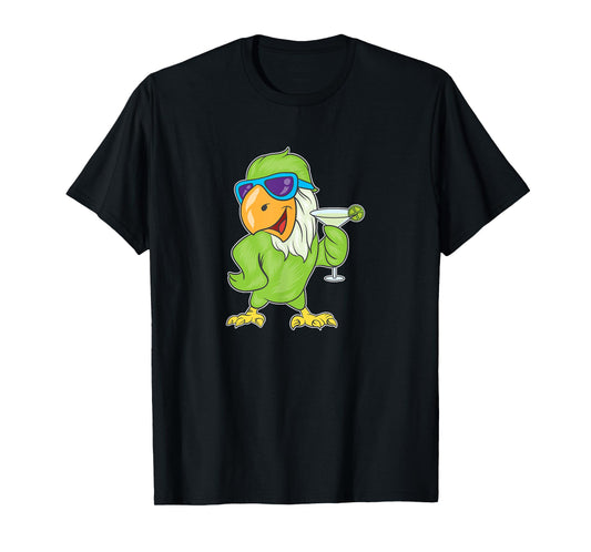 Parrots Tropical Drinking Margaritas T-Shirt