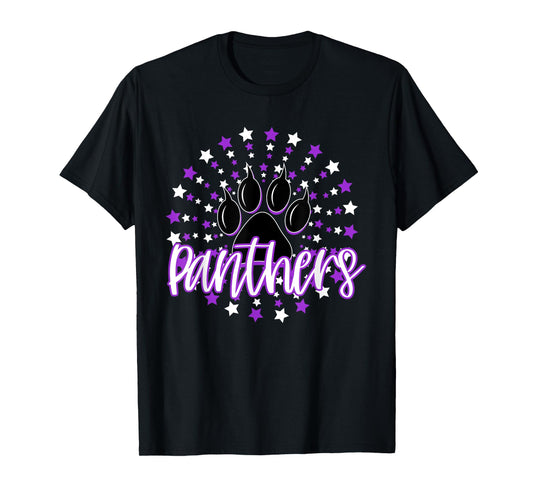 Purple Panthers Star School Spirit Panther Pride Mascot T-Shirt
