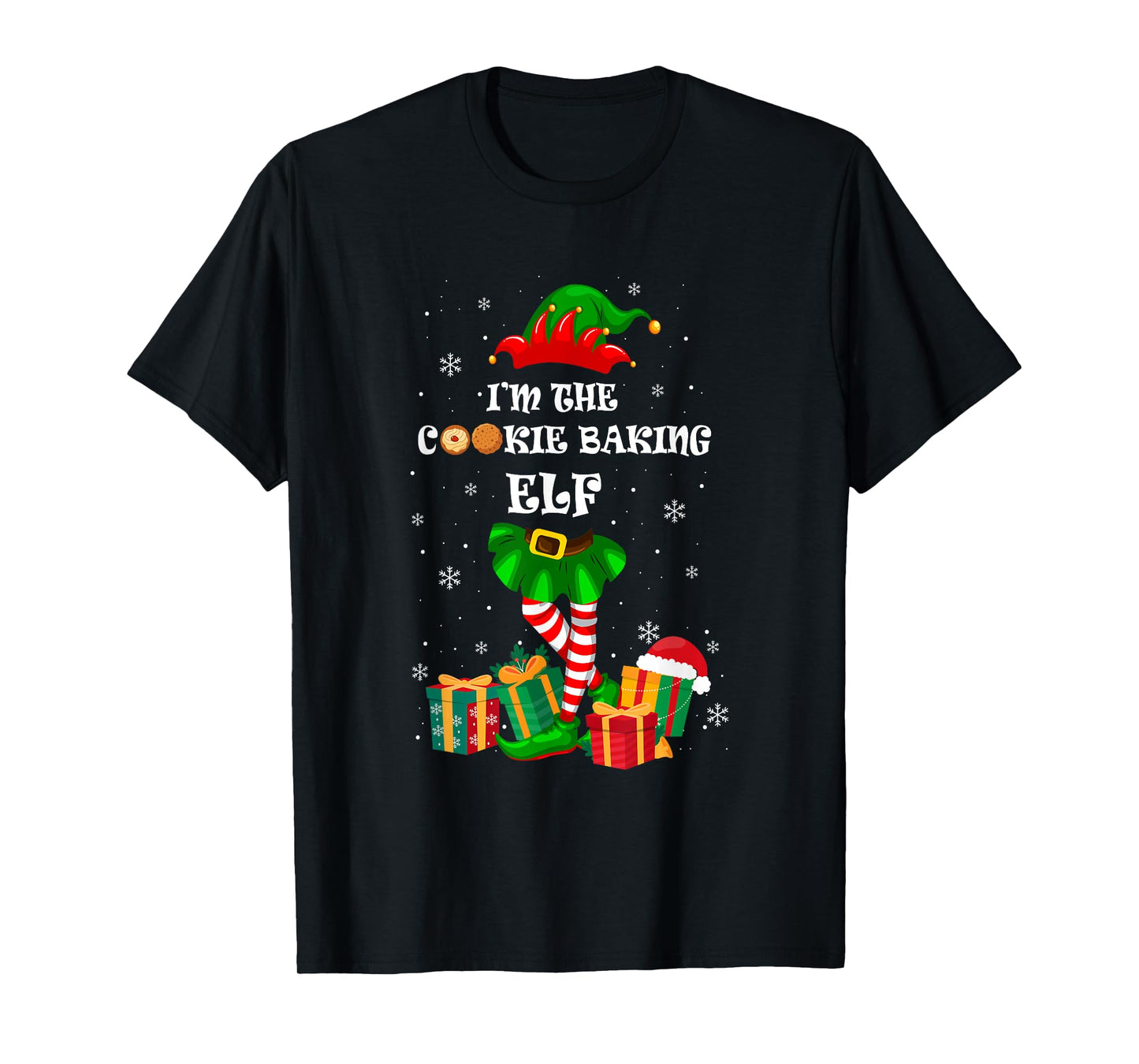 The Cookie Baking Elf Christmas Matching Family Pastry Chef T-Shirt