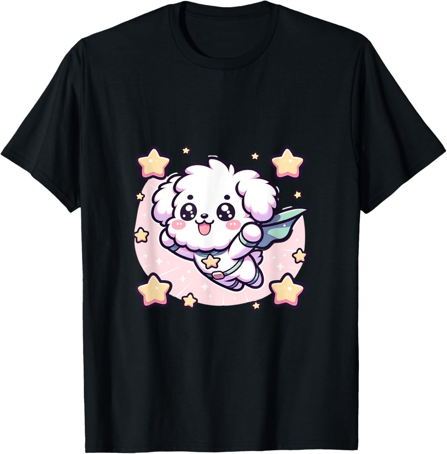Cute Fluffy Super Hero Puppy Superhero Dog T-Shirt