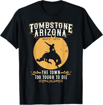 Retro Tombstone Arizona Wild West Vintage Horse Sunset Horse T-Shirt