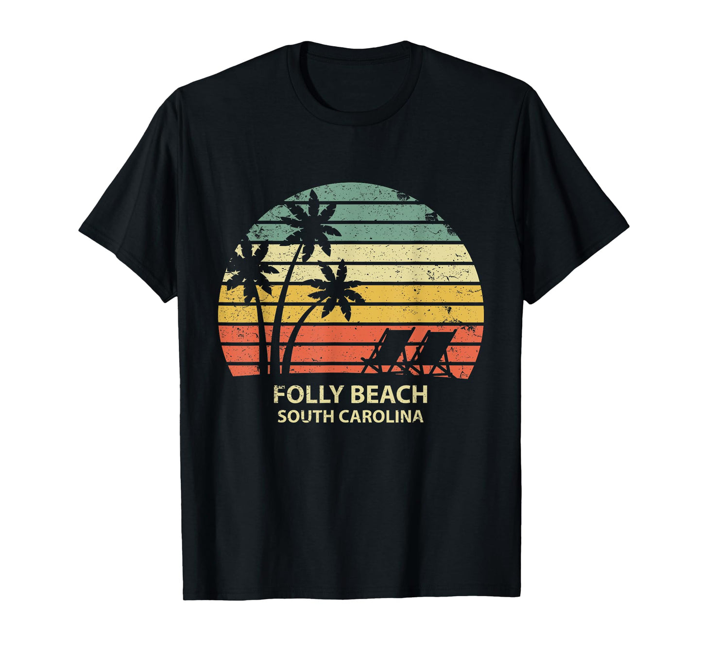 Vintage South Carolina Folly Beach T Shirt Cool Retro Men Women Girls Kids T-Shirt