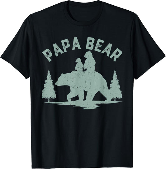 Funny Papa Bear Shirts, Cub 2 Kids Fathers Day Grandpa T-Shirt