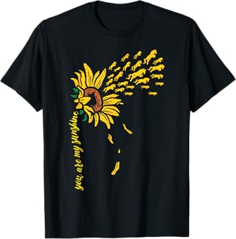 Sunflower Sunshine Horses Cute Flower Animal Men Women Kids T-Shirt