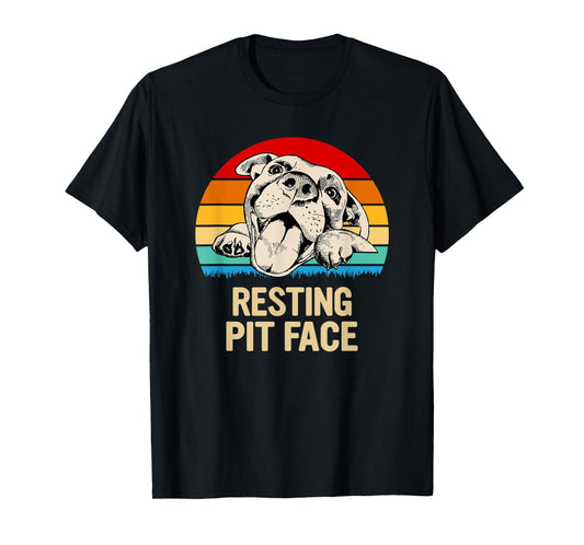 The Loyal Dog Apparel Co Resting Pit Face Unisex-Adults, Kids T-Shirt Black Small