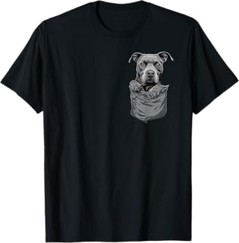 Pitbull in Pocket Cute Dog Lover Owner T-Shirt for Men Women