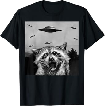 Alien UFO Funny Raccoon Stuffed Animal For Men, Women, Kids T-Shirt