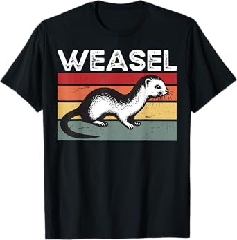 Weasel Retro Weasel Lover Weasel Girl Weasel Boy T-Shirt