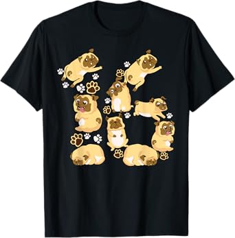 Cute Dog 16th Birthday Gift | Cool 16 Years Old Pug Boy Girl T-Shirt