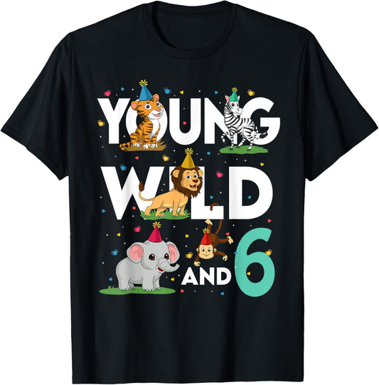 6 Year Old Zoo Birthday Shirt Safari Jungle Animal 6th T-Shirt