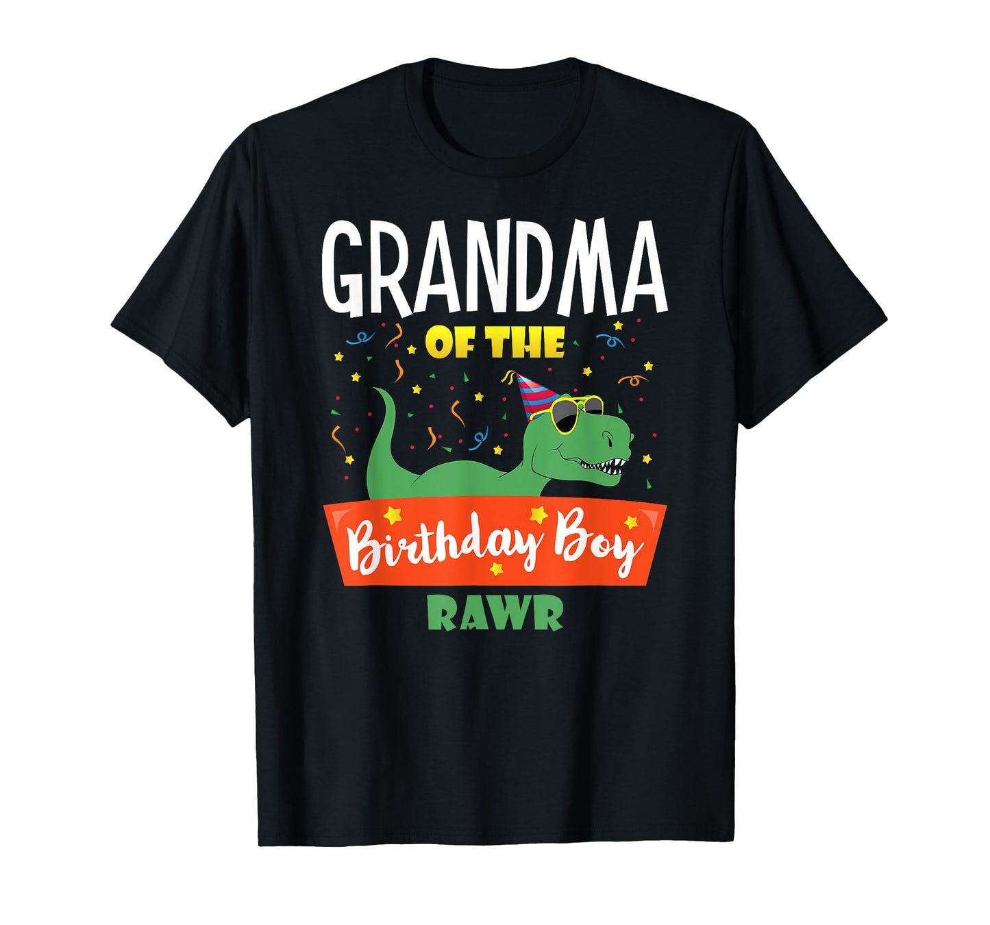 Matching Family Saurus Rex Dino Birthday Apparel Grandma of the Birthday Boy Dinosaur Grandson Grandmother T-Shirt