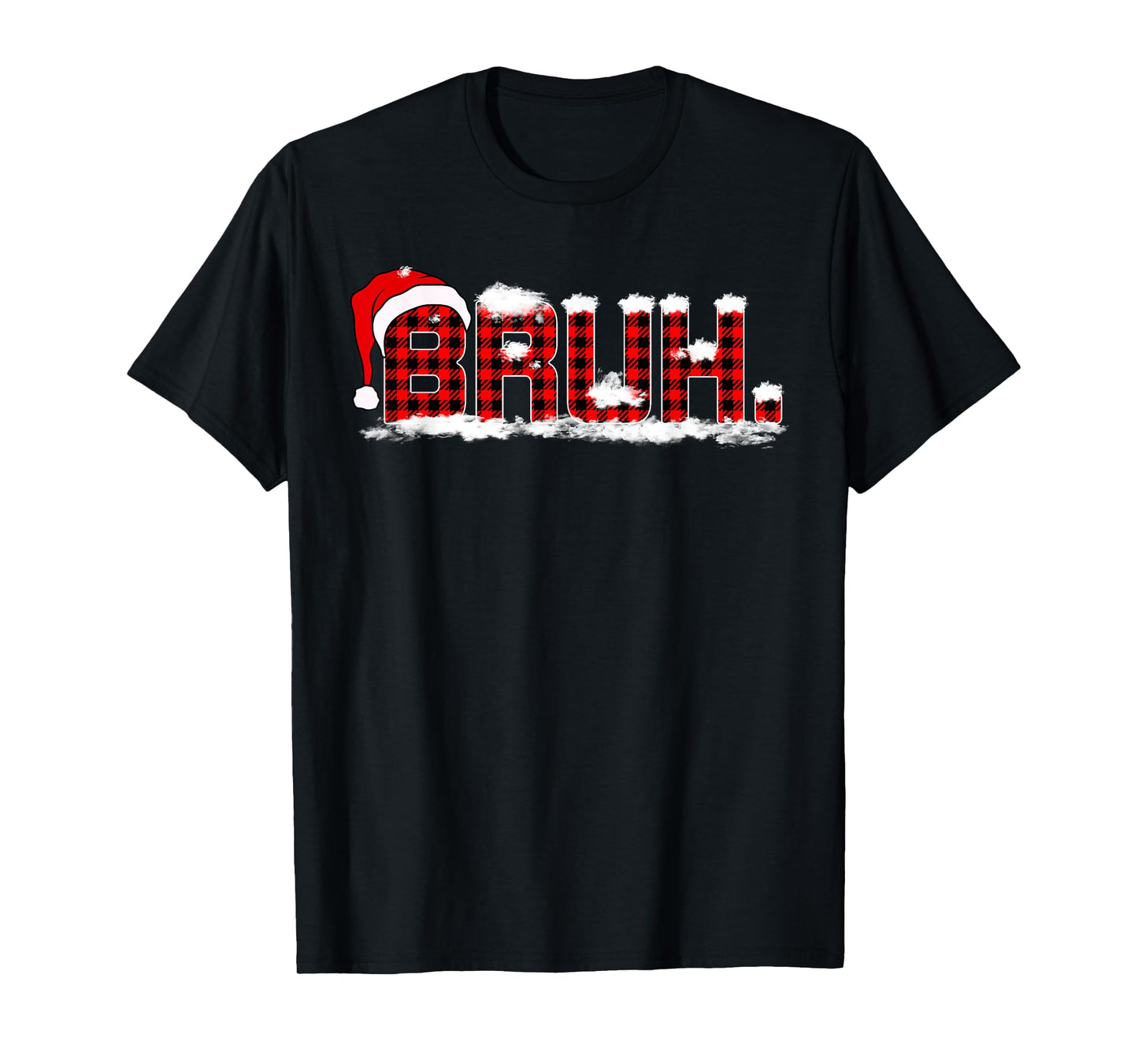 Bruh Plaid Teens Boys Kids Xmas Funny Christmas Pajamas T-Shirt