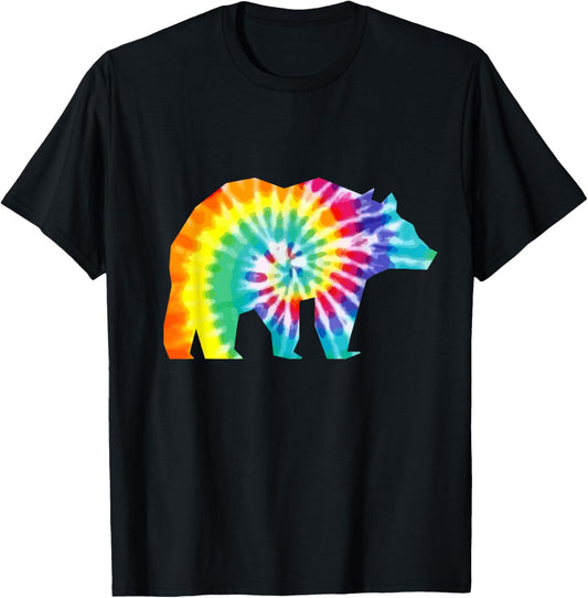 Bear Tie Dye Vintage Retro Hippie Grizzly Bear T-Shirt