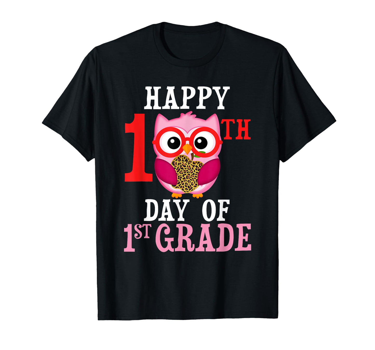 Happy 100th Day Of First Grade Owl Cute Teacher Student Girl T-Shirt