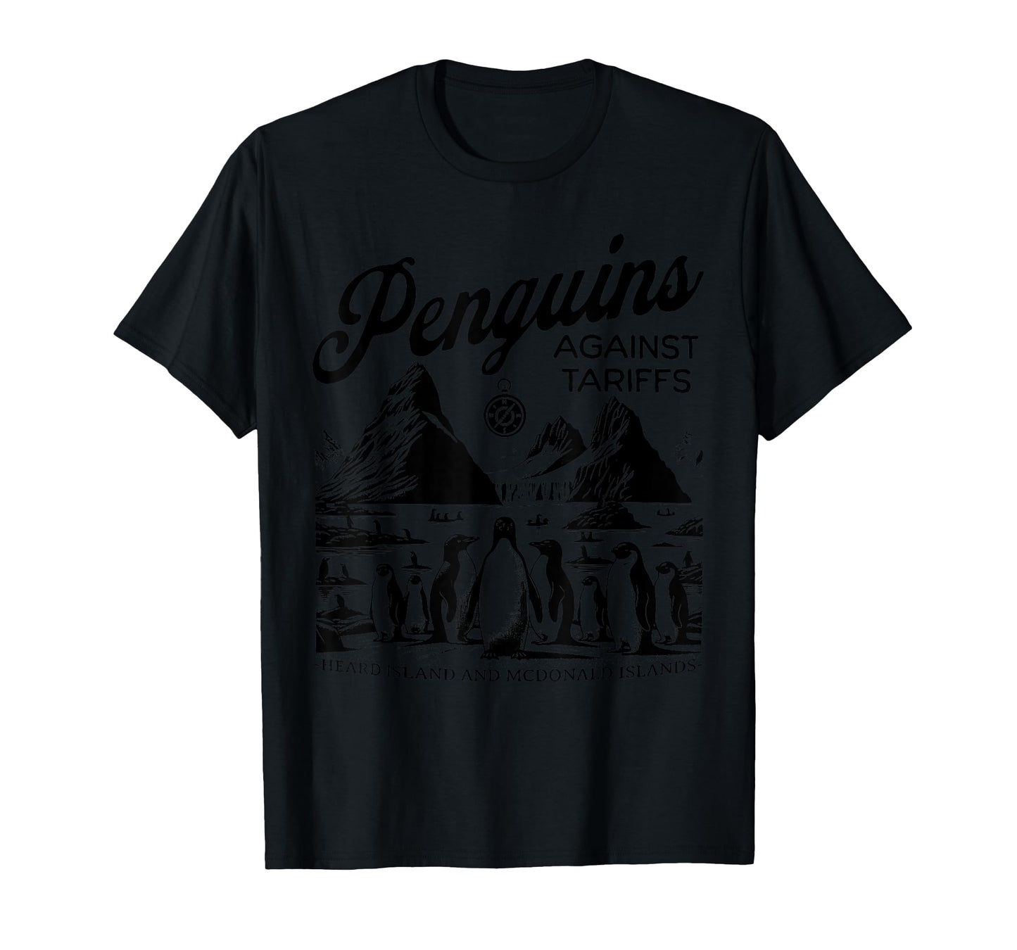 Vintage Penguins Protest Against Funny Penguins Tariffs T-Shirt