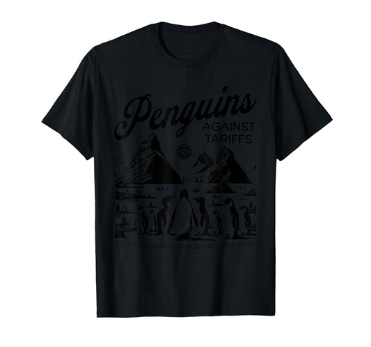 Vintage Penguins Protest Against Funny Penguins Tariffs T-Shirt