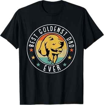 Golden Retriever Dad Fathers Day Retro Dog Daddy Papa T-Shirt for Men