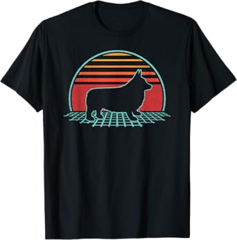 Corgi Pembroke Welsh Lover Dog Owner Retro Vintage 80s Style T-Shirt