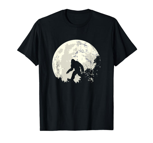 Bigfoot Moon Sasquatch T Shirt - I Believe in Bigfoot Tee T-Shirt