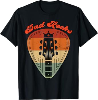 Dad Rocks Guitar Vintage Retro Father's Day Matching T-Shirt