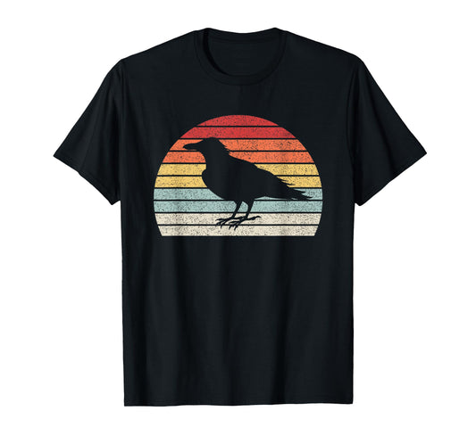 Vintage Retro Black Crow Raven Bird T-Shirt