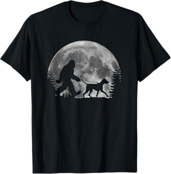 Bigfoot Walking a Dog German Shorthaired Pointer Halloween T-Shirt