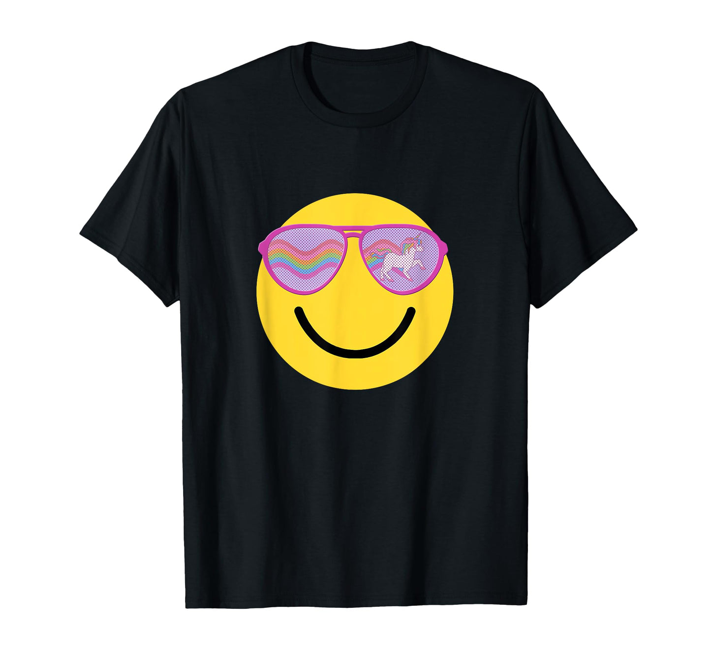 Emoticon Smiling Face With Unicorn Sunglasses T-Shirt