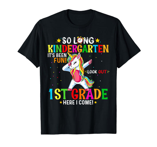 Kids So Long Kindergarten Graduation Class 2025 Unicorn Dab T-Shirt