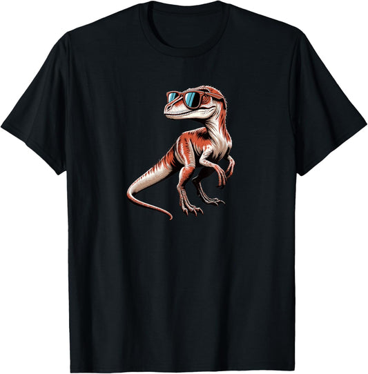 Velociraptor Raptor Wearing Sunglasses Dinosaur Dino Funny T-Shirt