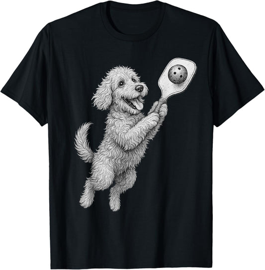 Goldendoodle Playing Pickleball Sports Dog Lover T-Shirt