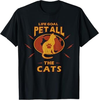 Funny Cat Shirts | Life Goal Pet All The Cats Men Women Kids T-Shirt